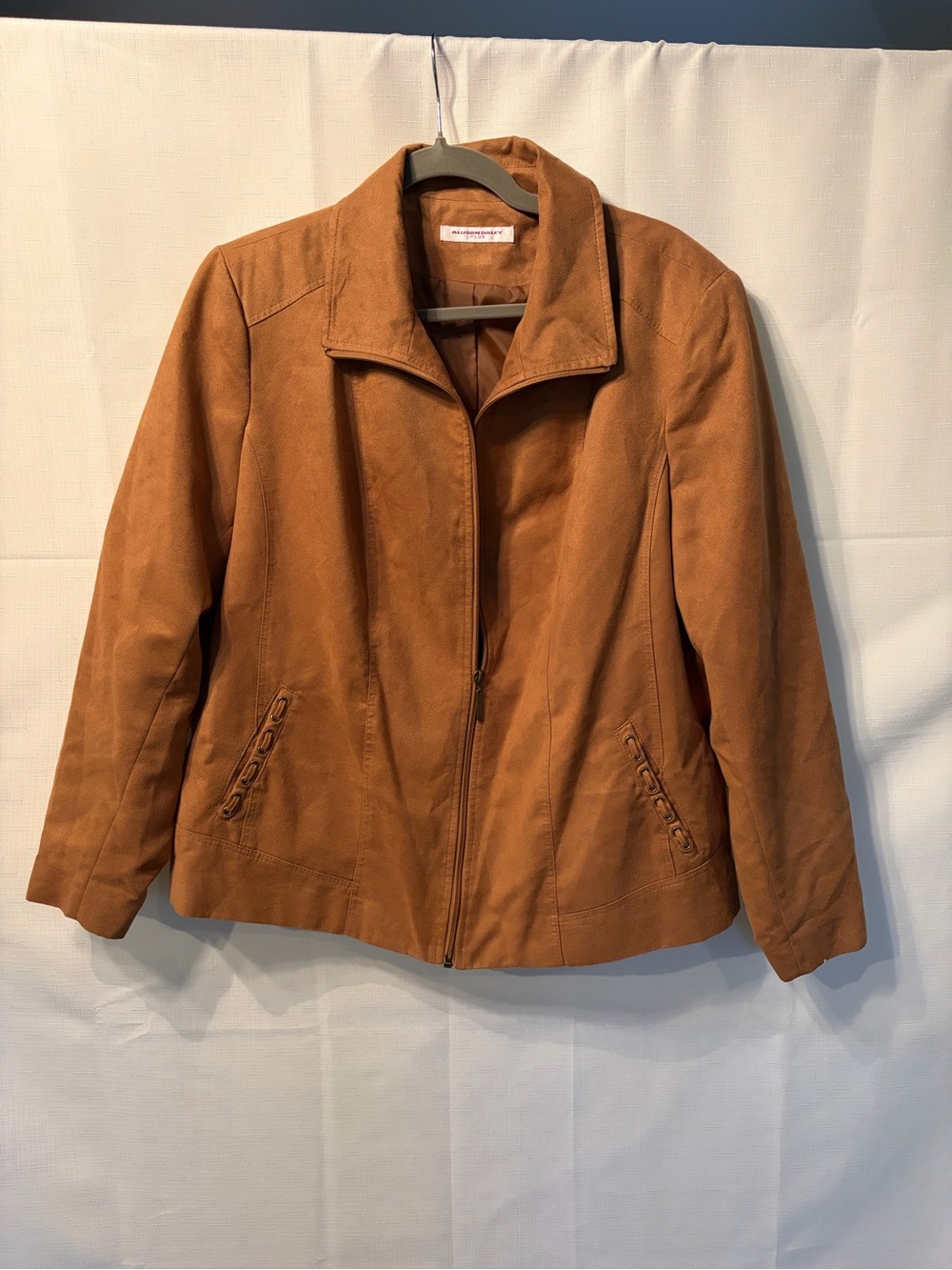 Allison Daley Caramel Suede Zip Jacket